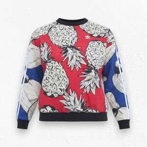 adidas FARM Rio Pineapple Print Colorblock Pullover Sweatshirt Size Small